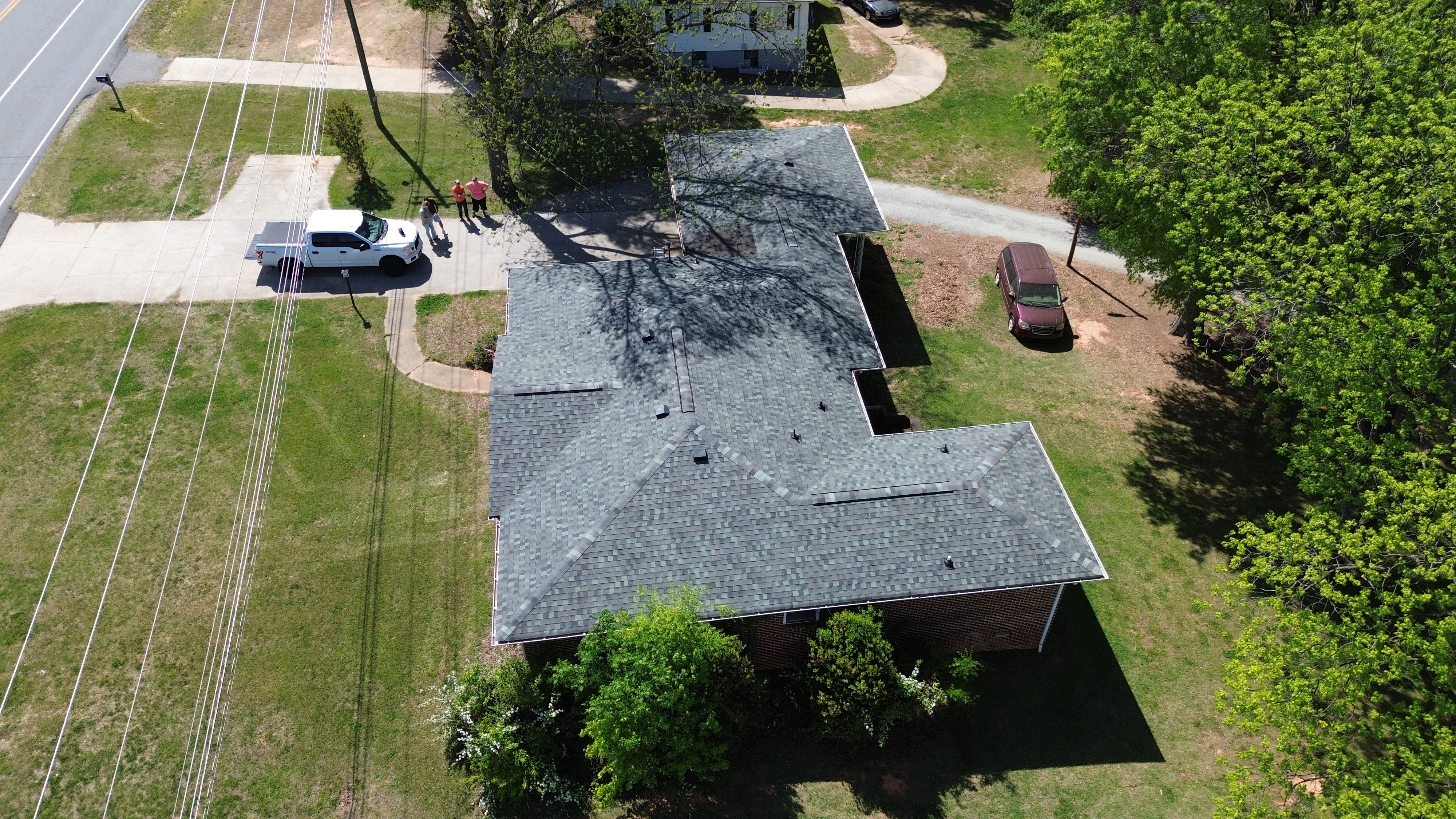 Aerial view of an ARX roof project in Charlotte NC